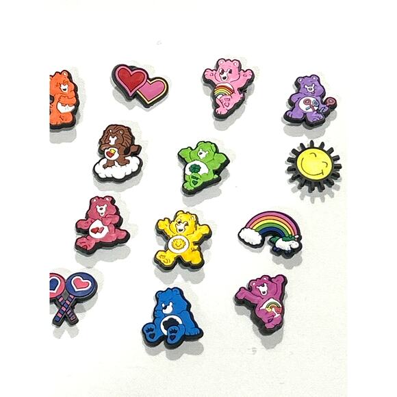 NEW Care Bears Shoe Charms 25pcs Rainbow Hearts Sun Moon Funshine Goodluck Bear - Picture 5 of 6